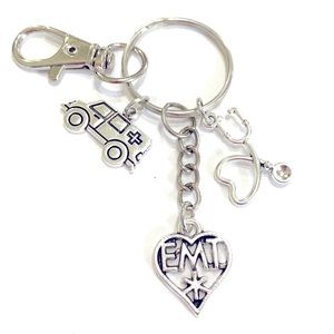 EMT Keychain Purse Charm Ambulance Gift